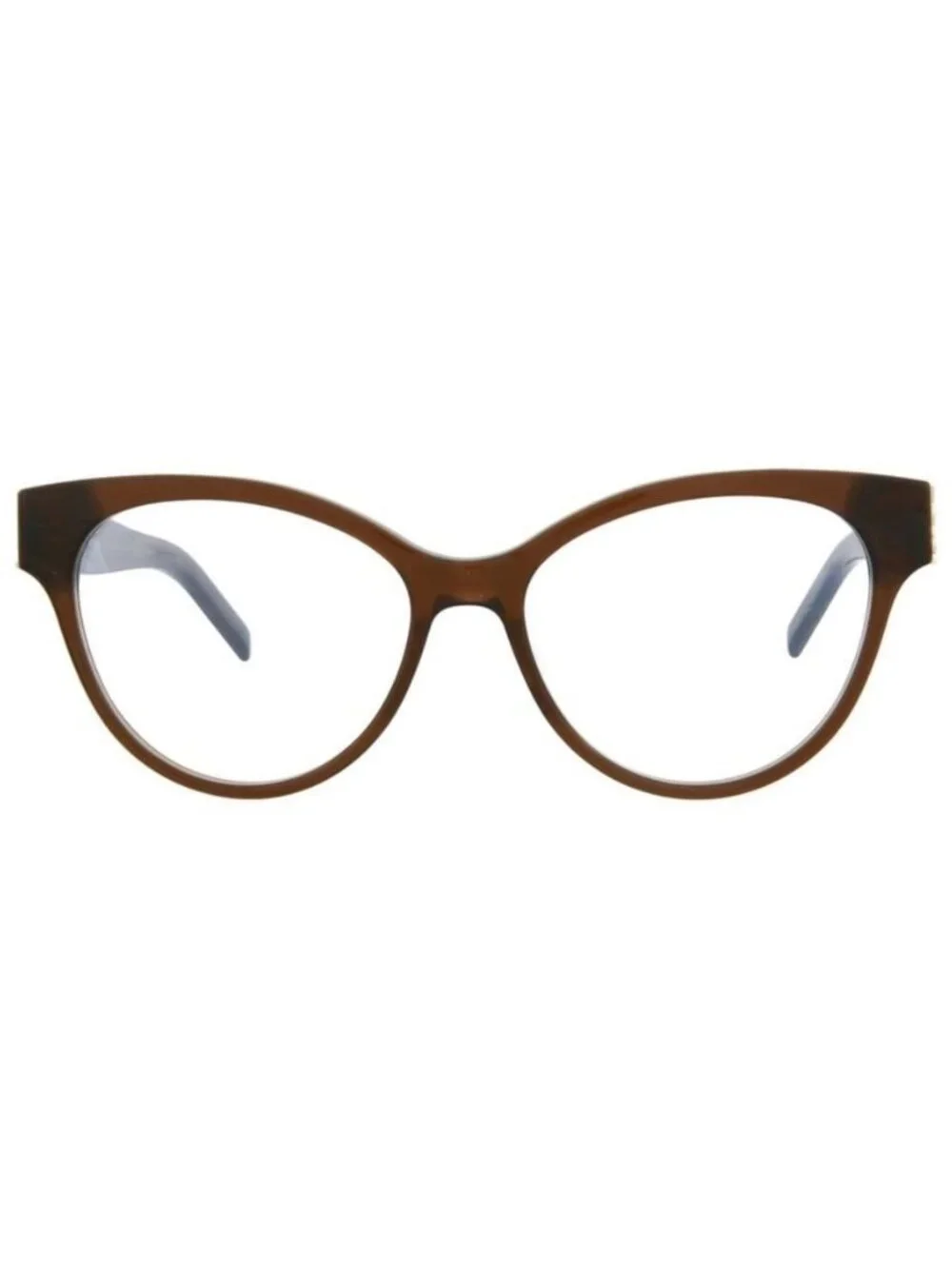 New Saint Laurent Womens Cat Eye Brown Brown Transparent Fashion Designer Eyegla